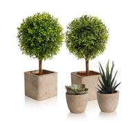 YVONNEYI - Set de 4 plantas artificiales para decoración del hogar