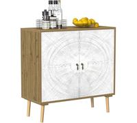 Yvsevnr Armario de cocina tallado vintage con estante ajustable, patas de madera maciza, para salón, cocina, comedor, 80 x 35 x 80 cm