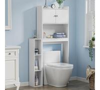 Yvsevnr Armario para Lavadora con Puertas y Estantes Ajustables, Armario de Baño Independiente, Mueble Lavadora Secadora Madera, Muebles sobre Inodoro, Mueble Contenedor para Baño 84 x 20 x 160 cm