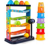 YVV Libra a Ball para niños pequeños, juguetes educativos de desarrollo del sistema. 4 bolas de colores Ejercicio de aprendizaje Coordinación ojo-mano Niños, el mejor regalo de cumpleaños para