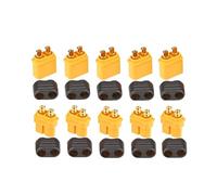 Yvxotrxnk 10pcs XT60 XT60H XT30 XT30U XT90 T-Plug EC3 EC5 EC8 Male Female Connectors | Gold Plated RC Lipo Battery Plugs for Drone, Car, Airplane | Universal Hobby Connector Assortment Kit(Orange)