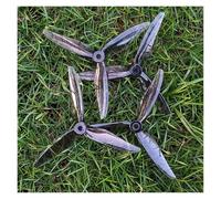 Yvxotrxnk 2/4 pares T51366 de 3 hojas de 5 pulgadas para drone RC FPV, 2,8 pulgadas Pitch Tri-Blade compatible con motores 2306 2207, orificio de montaje de 5 mm (gris 2 pares)