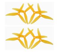 Yvxotrxnk 2/4 pares T51366 de 3 hojas de 5 pulgadas para drone RC FPV, 2,8 pulgadas Pitch Tri-Blade compatible con motores 2306 2207, orificio de montaje de 5 mm (amarillo 4 pares)