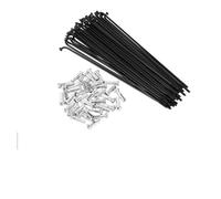 Yvxotrxnk 36 unidades de 14 G para bicicleta de acero al carbono negro 125-209 mm J-Bend para reparación de ruedas con pezones MTB Road Bike (36 unidades de 216 mm)