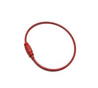 Yvxotrxnk 5/10pcs Colorful Stainless Steel Wire Keychain Loop with Screw Lock, Metal Key Ring Cable for EDC Camping Luggage Tag DIY Key Chain (Red D, 5pcs)