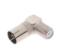 Yvxotrxnk 5 unidades RF coaxial de 90 grados de ángulo derecho F hembra a TV hembra adaptador de enchufe conector 75 ohmios para antena aérea satelital