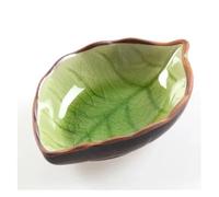 Yvxotrxnk Boat & Dish, Creative Ice Crack Glaze Ceramic Condiment Bowl for Soy Sauce, Vinegar, Sushi, Perfect as Dipping Sauce Plate & Kitchen Serving Dish (Verde)