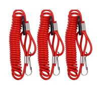 Yvxotrxnk Cable de seguridad universal para barco Outboard Emergency Kill Stop Switch Lanyard Tether Cord for Yamaha for Mercury for Suzuki for Honda Tohatsu (rojo 3 unidades)