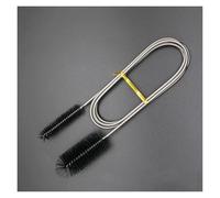 Yvxotrxnk Cepillo de limpieza de acuario de doble cabeza, de acero inoxidable, flexible, tubo de agua, tubo de lirio y tubo de aire, juego completo de limpiador de tubos de peces (negro, 90 cm)