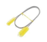 Yvxotrxnk Cepillo flexible de doble cara para acuario, limpiador flexible para lirio y pantalones de filtro, tubo de acero inoxidable para mantener la claridad del agua (amarillo, longitud 155 cm)