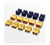 Yvxotrxnk Conector XT60H (actualización XT60) con carcasa de cobertura, 5/10 pares de conectores masculinos y femeninos para soldar batería LiPo RC, coche, drón, lona DIY (5 pares con cubierta)