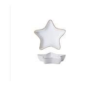 Yvxotrxnk Juego de platos pequeños de cerámica con bordes dorados, salsa y cuenco para salsa para olla caliente, sushi, encurtidos, elegantes platos para cenar en casa y temporadas (como se muestra en