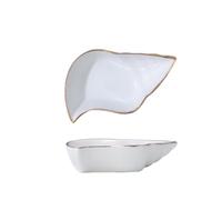Yvxotrxnk Juego de platos pequeños de cerámica con bordes dorados, salsa y cuenco para salsa para olla caliente, sushi, encurtidos, elegantes platos para cenar en casa y temporadas (As Shown 14)