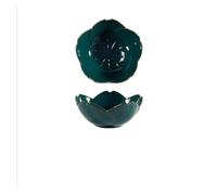 Yvxotrxnk Sakura Cherry Blossom Ceramic Dish, Floral Sauce & Vinegar Bowl for Kitchen - Plato decorativo hecho a mano para salsa de soy, salsa de soja, salsa y mesa de estilo japonés (H2039-verde)