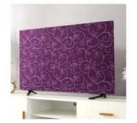Yvxotrxnk Universal Hanging TV Dust Cover for 43 50 55 65 Inch Screens, Soft Fabric Anti-Dust Protector for Household LCD LED Flat Screen Televisions, Wall Mounted Accessory (Purple printed, 45