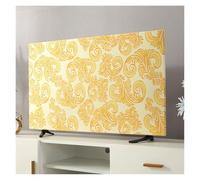 Yvxotrxnk Universal TV Dust Cover for 43 50 55 65 inch Screens, Hanging Design Flannel Fabric Dust-Proof Protector for Household LCD LED Flat Screen TVs(Auspicious Gold,55 inches)