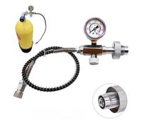 Yvxotrxnk Válvula de seguridad integrada | DIN G5/8 Connect Fill Station Filling Adaptor for Air Diving, 6000psi 400bar HPA, construcción de acero inoxidable con montaje de pantalones trenzados de 50