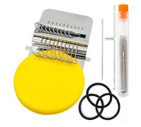 Yvxotrxnk Wooden Handmade for Mini Loom & Darning Tools, Portable Weave Kit for DIY Travel & Home Crafts, Small Circular Weaving Frame for Knitting Classes and Fabric Mending (Yellow 12 Pins)