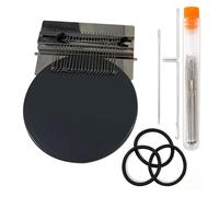 Yvxotrxnk Wooden Handmade for Mini Loom & Darning Tools, Portable Weave Kit for DIY Travel & Home Crafts, Small Circular Weaving Frame for Knitting Classes and Fabric Mending (Gray 14 Pins)