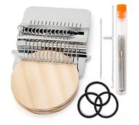Yvxotrxnk Wooden Handmade for Mini Loom & Darning Tools, Portable Weave Kit for DIY Travel & Home Crafts, Small Circular Weaving Frame for Knitting Classes and Fabric Mending (Skin Color 14 Pins)