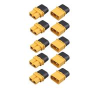 Yvxotrxnk XT60H Connector with Protective Sheath Housing, 5/10 Pairs Male & Female Plug Set for Soldering, Gold Plated for RC LiPo Battery, Drone, FPV Car Airplane DIY (5 pares XT60h)