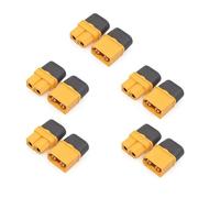 Yvxotrxnk XT60H Connector with Sheath Housing, 5/10 Pairs Male & Female Plugs for Soldering, High Current RC LiPo Battery Plug for Car, FPV Drone, Airplane DIY (5 pares XT60H)