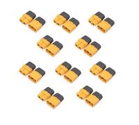 Yvxotrxnk XT60H Connector with Sheath Housing, 5/10 Pairs Male & Female Plugs for Soldering, High Current RC LiPo Battery Plug for Car, FPV Drone, Airplane DIY (10 pares XT60H)