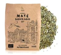 YVY MATE Yerba Mate Bio Buenos Aires 500g | Mate Orgánico Justo y Sin Ahumar | Poco polvo Con Varilla | Mate Auténtico | Copa típica Argentina | Bebida cafeína | Sabor intenso y complejo