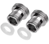 Yvyan Adaptador de grifo M18 a M22 - 2 unidades, adaptador de rosca doble para rosca exterior M18 y M22 para cocina, filtro de agua (M18-M22)