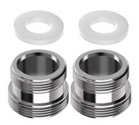 Yvyan Adaptador de grifo M22 a M24 - 2 unidades, adecuado para grifos de cocina, ahorro de agua, purificador de agua, conexiones de manguera (plateado)