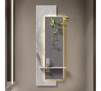 YVYKFZD Decoración de Pared 3D, Esculturas de Pared de Arenisca, Arte de pareds LED con Espacio hidropónico, Lámpara de pareds Creativo, Mural escultórico for Entrada(Gray,66x180cm/25.9"x70.8")