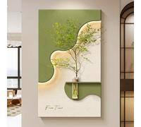 YVYKFZD Decoración de Pared 3D, Esculturas de Pareds de Arenisca, Arte de Pared LED con jarrones, Lámpara de pareds Decorativa Creativa, for Entrada, Pasillo(Cream q,40x70cm/15.7"x27.5")