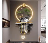 YVYKFZD Decoración de Pared 3D, Esculturas de Pareds LED, Arte de Pared 3D de Paisaje, Lámpara de pareds Creativa con Colgante metálico, Cuadro Colgante for Entrada(Style a,60x120cm/23.6"x47.2")