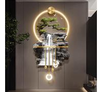 YVYKFZD Decoración de Pared 3D, Esculturas de Pareds LED, Arte de Pared 3D de Paisaje, Lámpara de pareds Creativa con Colgante metálico, Cuadro Colgante for Entrada(Style b,60x120cm/23.6"x47.2")