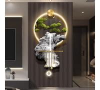 YVYKFZD Decoración de Pared 3D, Esculturas de Pareds LED, Arte de Pared 3D de Paisaje, Lámpara de pareds Creativa con Colgante metálico, Cuadro Colgante for Entrada(Style e,70x140cm/27.5"x55.1")