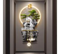 YVYKFZD Decoración de Pared 3D, Esculturas de Pareds LED, Arte de Pared 3D de Paisaje, Lámpara de pareds Creativa con Colgante metálico, Cuadro Colgante for Entrada(Style c,50x100cm/19.6"x39.3")