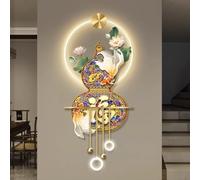 YVYKFZD Decoración de Pared, Esculturas de Pareds con Colgante de Bola metálica, Arte de Pared 3D Creativa, Lámpara de pareds Grande, for Entrada, Pasillo(Style f,60x140cm/23.6"x55.1")