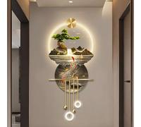 YVYKFZD Decoración de Pared, Esculturas de Pareds con Colgante de Bola metálica, Arte de Pared 3D Creativa, Lámpara de pareds Grande, for Entrada, Pasillo(Style a,70x160cm/27.5"x62.9")