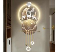 YVYKFZD Decoración de Pared, Esculturas de Pareds con Colgante de Bola metálica, Arte de Pared 3D Creativa, Lámpara de pareds Grande, for Entrada, Pasillo(Style d,60x140cm/23.6"x55.1")