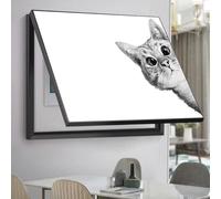 YVYKFZD Gabinete de Cubre Cuadro Eléctrico, Tapa Cuadro Eléctrico Decorativo montada en la pared, Cuadros para Tapar Cuadros Electrico oculto, medidor eléctrico pintura(Black F,55x45cm/21.7"x17.7")