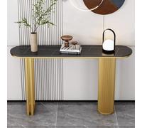 YVYKFZD Mesa Consola Glam, Mesa de Entrada Consola Recibidor Estrecha y Larga, Mesas de Consolas Mueble Recibidor con Base Des Metal, Mesas Auxiliar Industrial(Gold D,140cm/55.1")