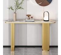 YVYKFZD Mesa Consola Glam, Mesa de Entrada Consola Recibidor Estrecha y Larga, Mesas de Consolas Mueble Recibidor con Base Des Metal, Mesas Auxiliar Industrial(Gold A,120cm/47.2")