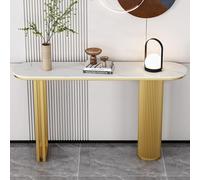 YVYKFZD Mesa Consola Glam, Mesa de Entrada Consola Recibidor Estrecha y Larga, Mesas de Consolas Mueble Recibidor con Base Des Metal, Mesas Auxiliar Industrial(Gold B,120cm/47.2")