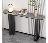 YVYKFZD Mesa Consola Glam, Mesa de Entrada Consola Recibidor Estrecha y Larga, Mesas de Consolas Mueble Recibidor con Base Des Metal, Mesas Auxiliar Industrial(Black C,120cm/47.2")