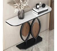 YVYKFZD Mesa Consola Glam, Mesa de Entrada estrecha y larga, Consola Recibidor Mesas de Consolas con base des metal, Mueble Recibidor Mesas Auxiliar para pasillo, fácil des montar(Black C,120cm/47.2")
