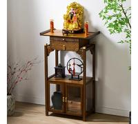 YVYKFZD Mesa de Altar Personal, Mesa de Meditación Chino, Mesas de Puja de bambú con Almacenamiento y cajón, Mesas de Incienso Santuario Altar for oraciones(80x40x108cm/31.4"x15.7"x42.5")