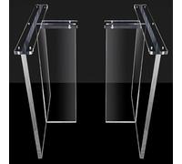 YVYKFZD Patas de Mesa acrílicas (2 Unidades), Patas para Mesa Transparentes, Pata de Muebles flotantes, Pata Escritorio en Forma de T, Base de Repuesto, for Bar(Clear,50x71cm/19.6"x27.9")