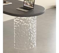 YVYKFZD Patas de Mesa acrílicas, Patas para Mesa flotantes semicirculares, para Muebles Resistentes, Base de Pata Escritorio de Repuesto for decoración DIY, Bares(Clear,2 Pcs)