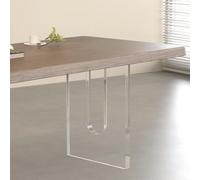 YVYKFZD Patas de Mesa flotantes, Patas para Mesa de acrílico Transparente, Pata de Muebles en Forma de U, Base de Repuesto Pata Escritorio, for mesas de Centro, Bar(Clear,H 2cm/0.7")