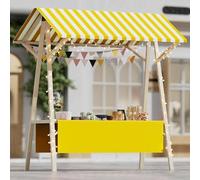 YVYKFZD Puesto de Mercado de Madera, Carrito de Comida Callejera Plegable, Puesto de Vendedor portátil, Carrito de Exhibición al Aire Libre for Aperitivos, Dulces(Yellow 2,120cm/47.2")